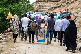 سیل روستای سیجان (آدران) جاده چالوس